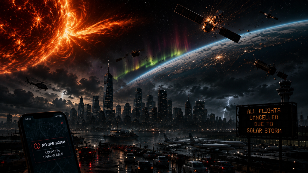 After Eden: Artistic Visual of the world if a Carrington like event was to reoccur in the modern age. (Ai Generated)