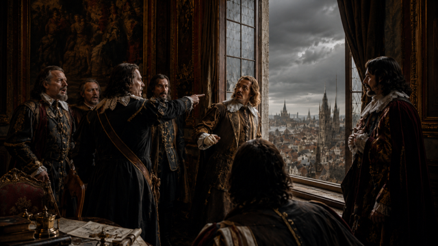 After Eden: A man about to be defenestrated in the city of Prague. (Ai Generated)
